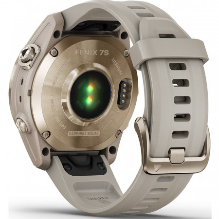 Smart hodinky Garmin Fenix 7S Sapphire Solar, Light Sand Band, Gold Titanium
