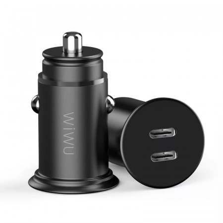 Wiwu Dual Type-C Quick Charge nabíjačka do auta 40 W čierna (PC400)