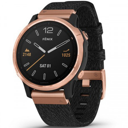 Inteligentné hodinky Garmin Fenix 6S, Heathered Black Nylon Band, Rose Gold