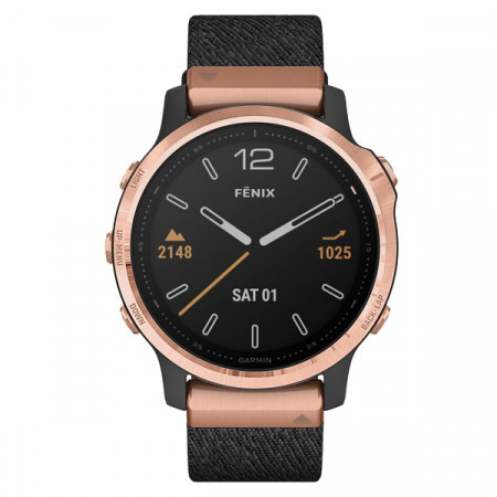Inteligentné hodinky Garmin Fenix 6S, Heathered Black Nylon Band, Rose Gold